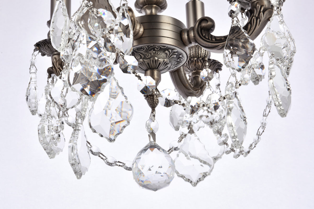 Lillie 4 light Pewter Pendant Clear Royal Cut Crystal