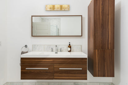 Ollie 3 light Brass and Clear Crystals wall sconce