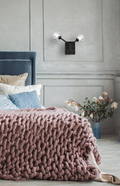 Zayne 2 Light Wall Sconce in Black