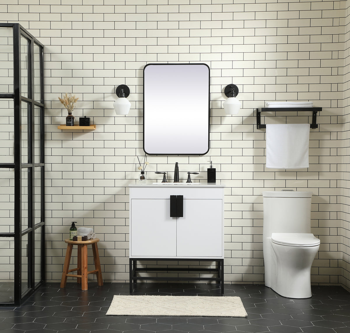 30 inch Single bathroom vanity in white