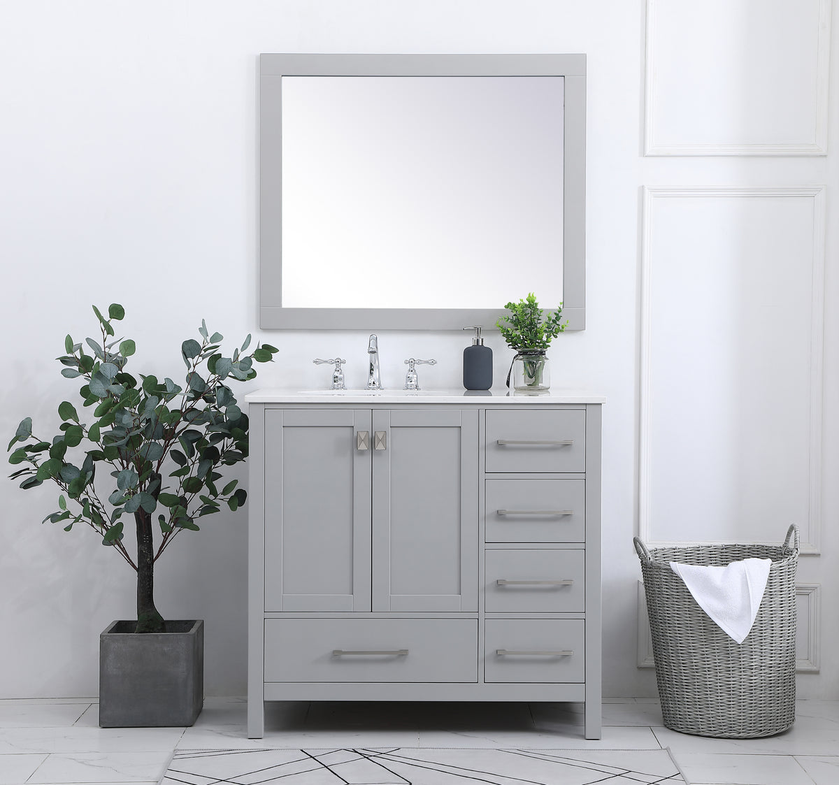 36 inch Single Bathroom Vanity in Gray