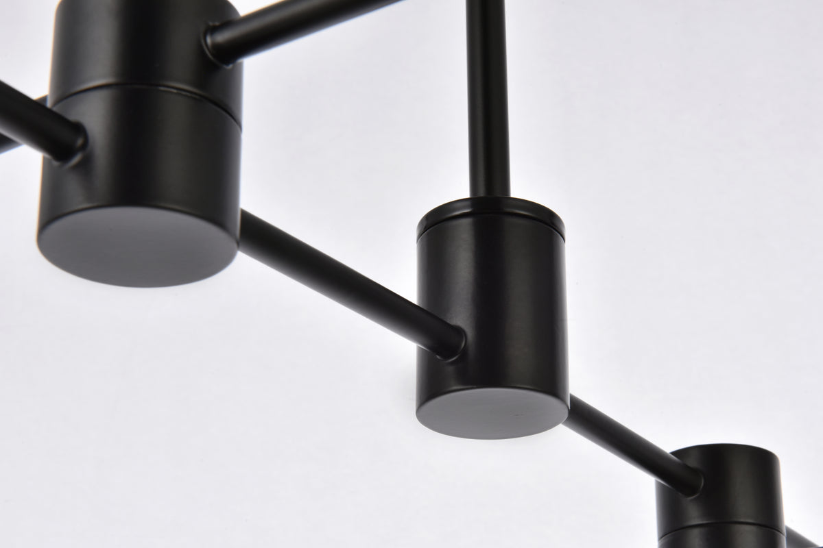 Xavier 6 lights pendant in black