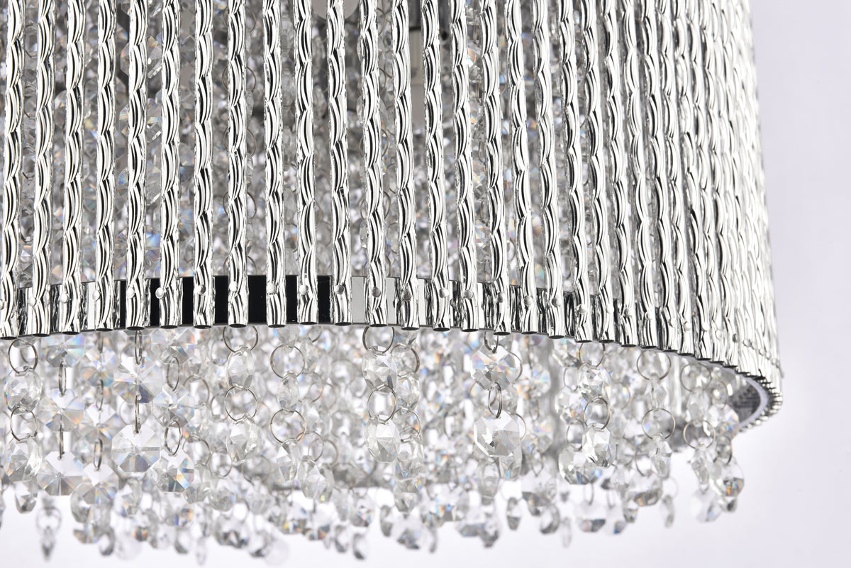 Influx 10 light Chrome Pendant Clear Royal Cut Crystal