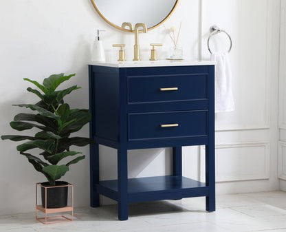 24 inch Single Bathroom Vanity in Blue