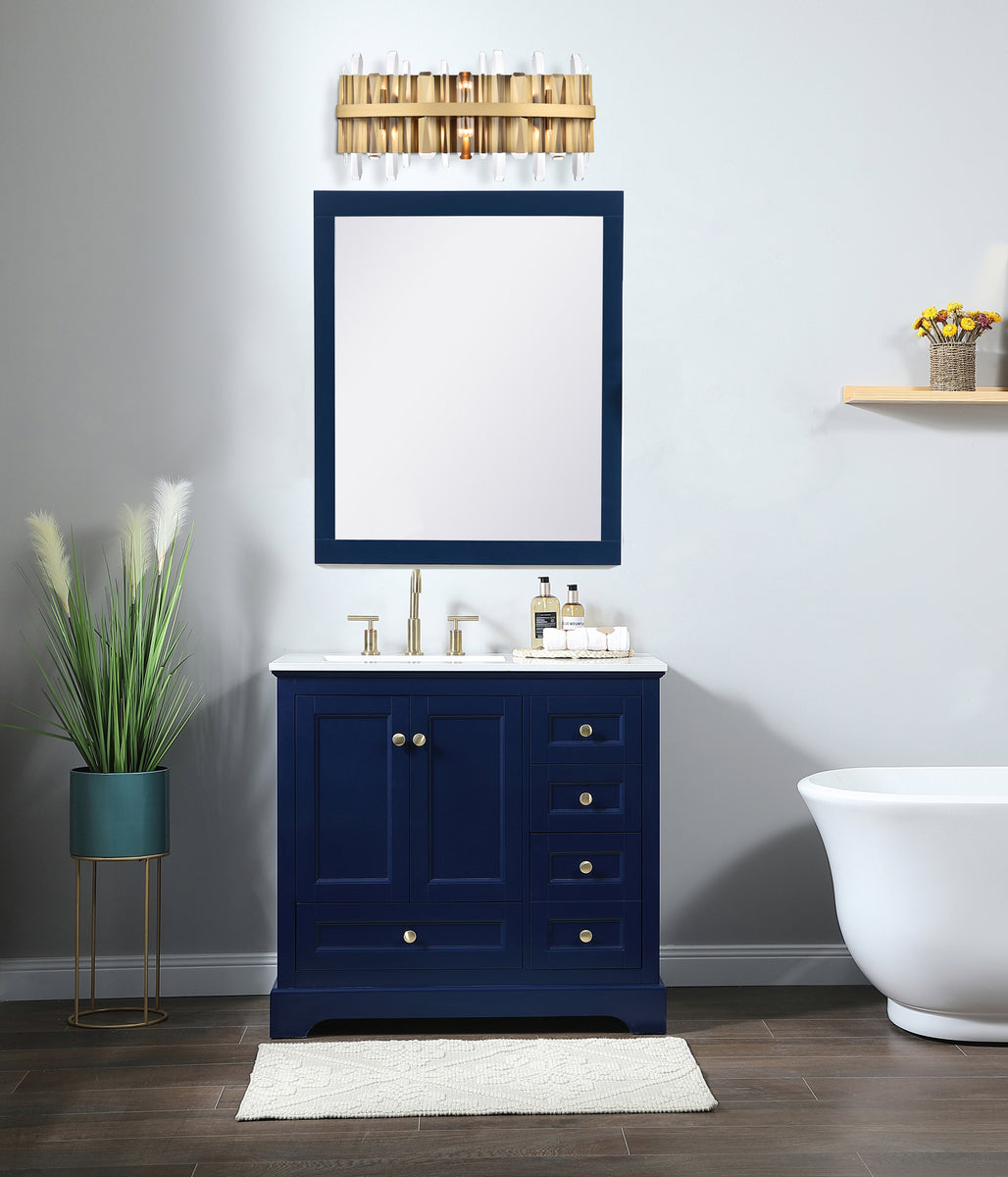 Serena 24 inch crystal bath sconce in satin gold