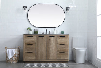 54 Inch SIngle Bathroom Vanity In Natural Oak