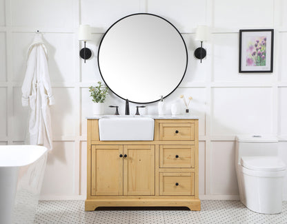 42 inch Single bathroom vanity in natural wood