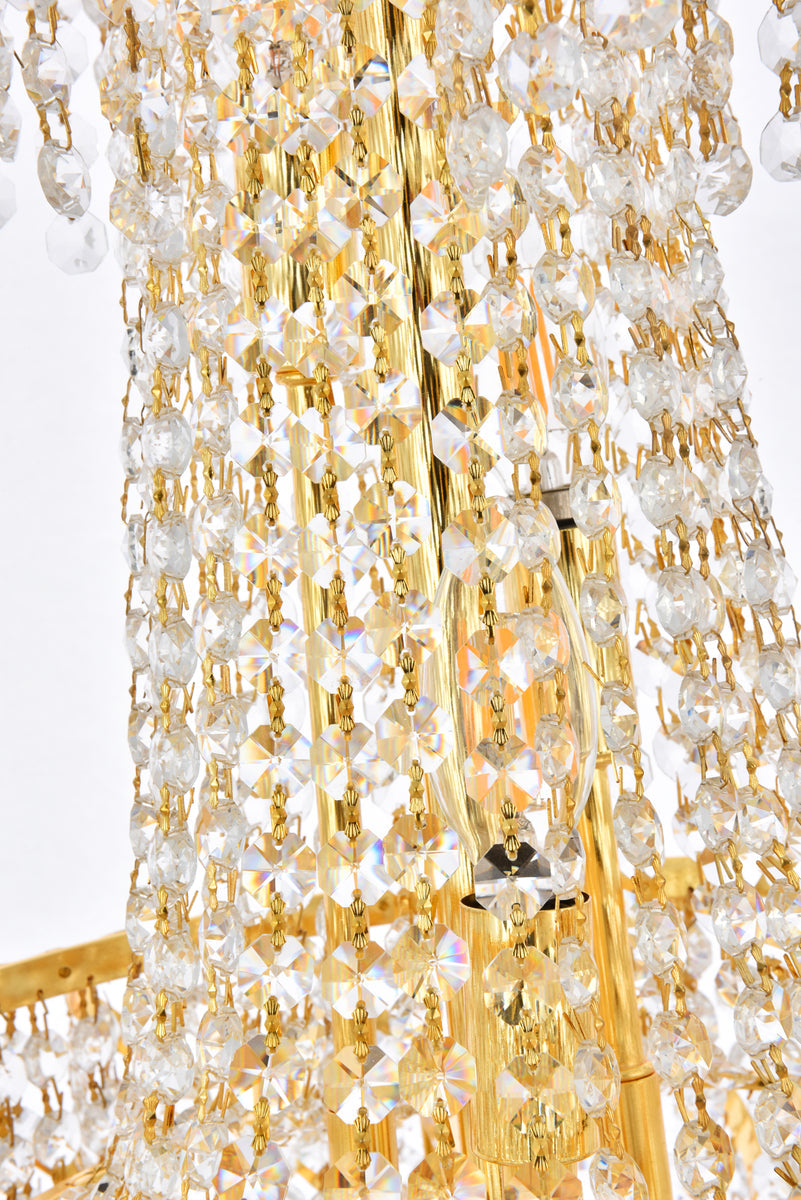 Belenus 6 light Gold Pendant Clear Royal Cut Crystal