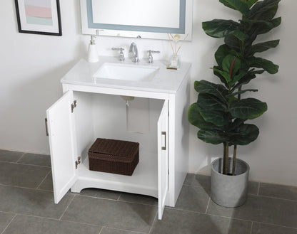 30 inch Single Bathroom Vanity in White