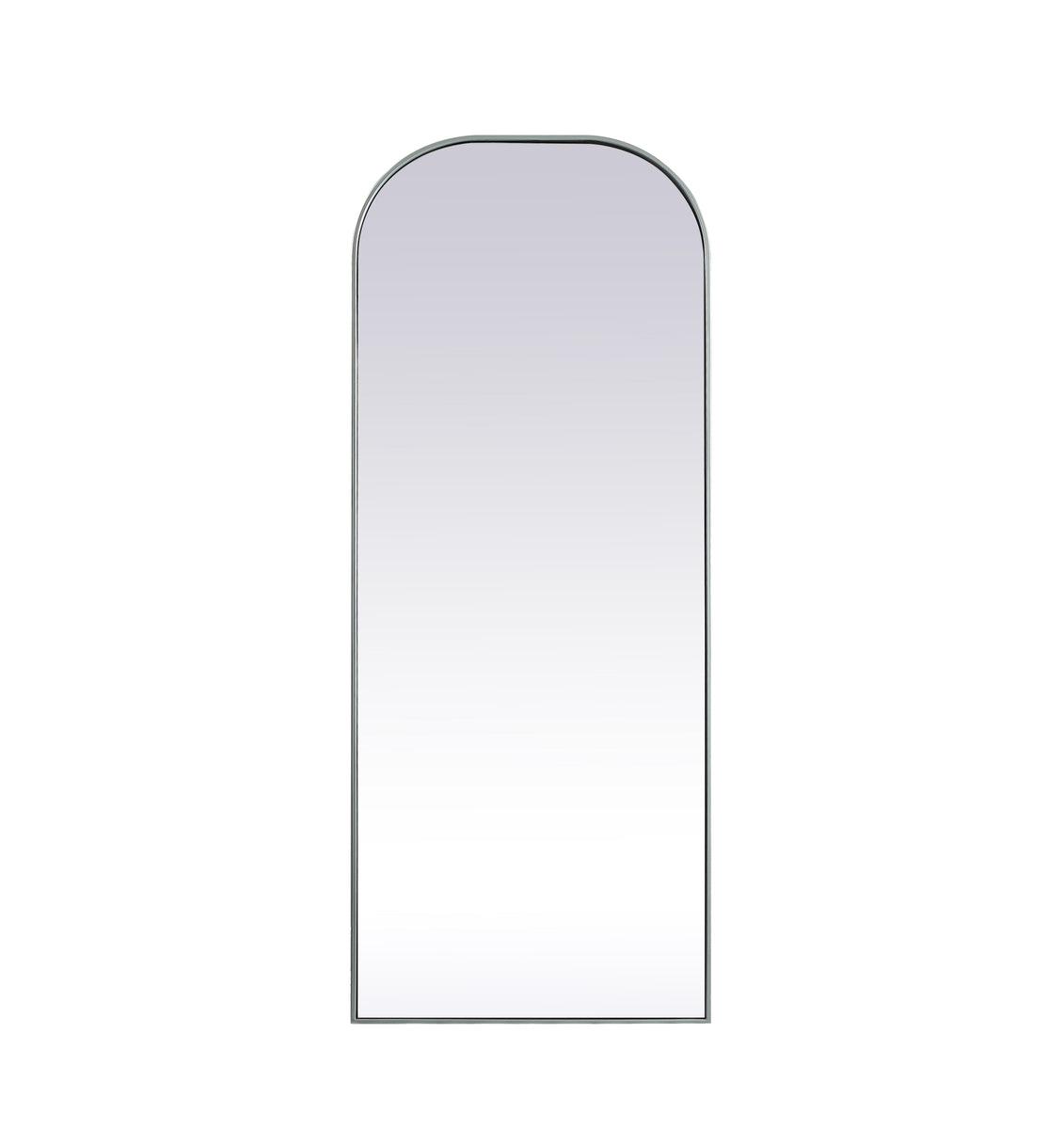 Metal Frame Arch Full Length Mirror 28x74 Inch in Silver