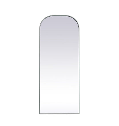 Metal Frame Arch Full Length Mirror 28x74 Inch in Silver