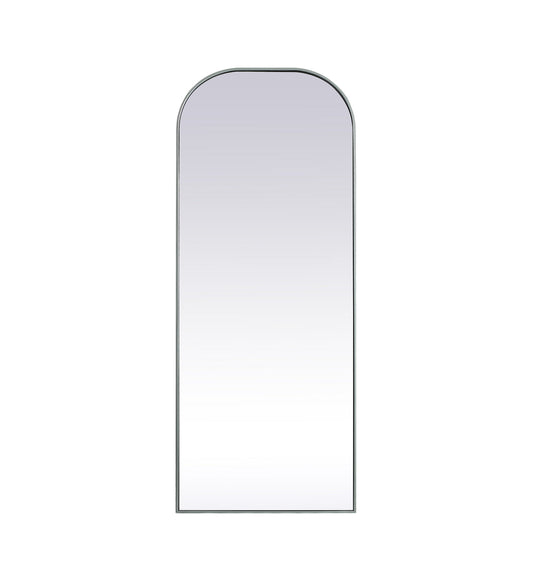 Metal Frame Arch Full Length Mirror 28x74 Inch in Silver