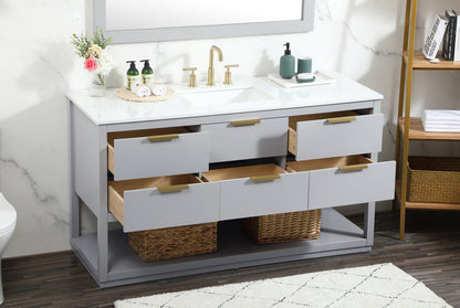 60 inch Single bathroom vanity in grey
