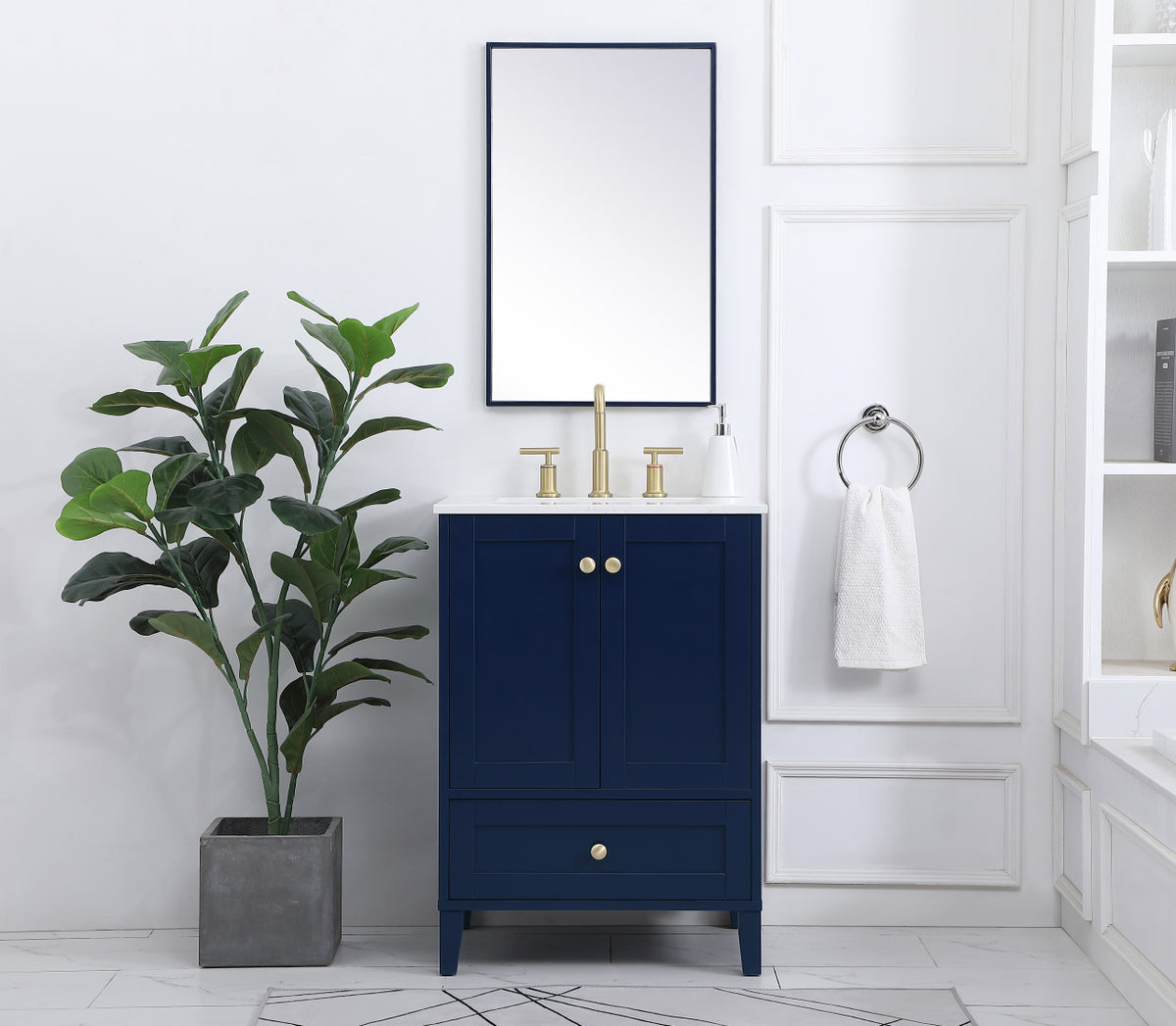 24 inch Single Bathroom Vanity in Blue
