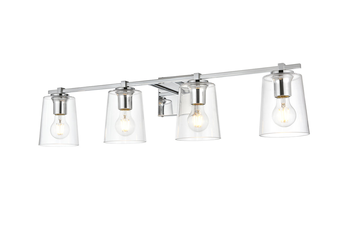 Kacey 4 light Chrome and Clear Bath Sconce