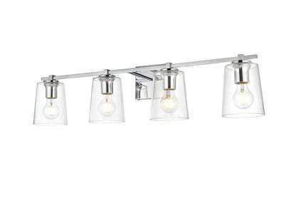 Kacey 4 light Chrome and Clear Bath Sconce