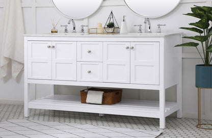 60 inch Single Bathroom Vanity in White