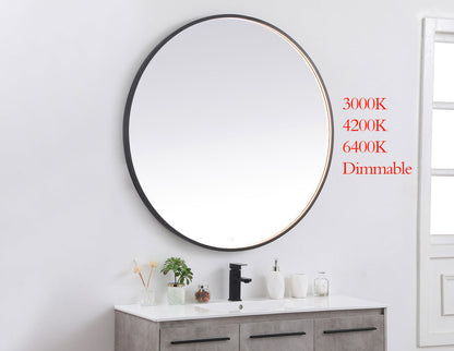 Pier 45 inch LED mirror with adjustable color temperature 3000K/4200K/6400K in black