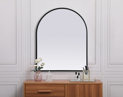 Metal Frame Arch Mirror 24x30 Inch in Black