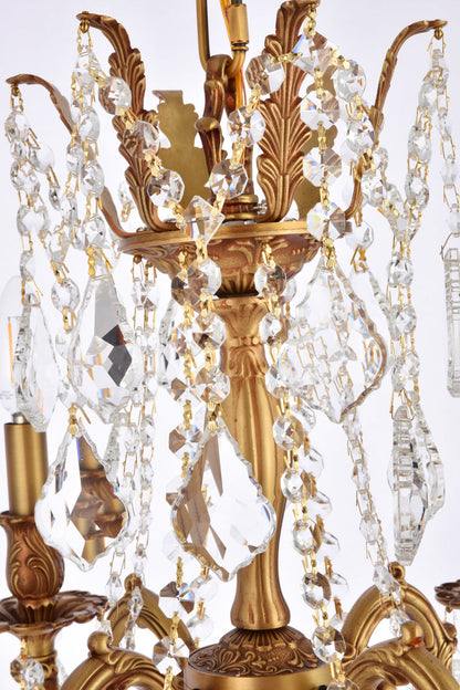 Rosalia 4 light French Gold Pendant Clear Royal Cut Crystal