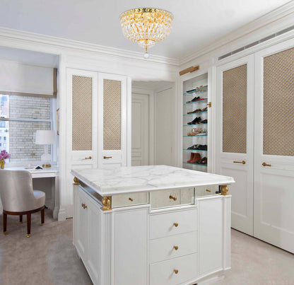 Tranquil 4 light Gold Flush Mount Clear Royal Cut Crystal