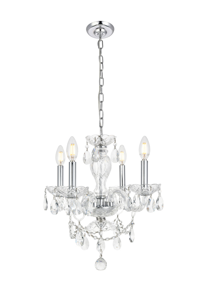 Elle Collection Pendant D17in H18in Lt:4 Chrome Finish 