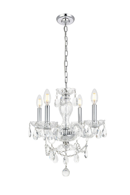 Elle Collection Pendant D17in H18in Lt:4 Chrome Finish 