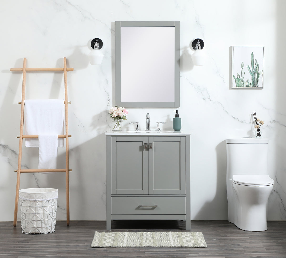 30 inch Single bathroom vanity in grey