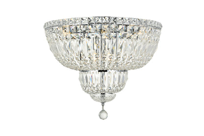 Tranquil 10 light Chrome Flush Mount Clear Royal Cut Crystal