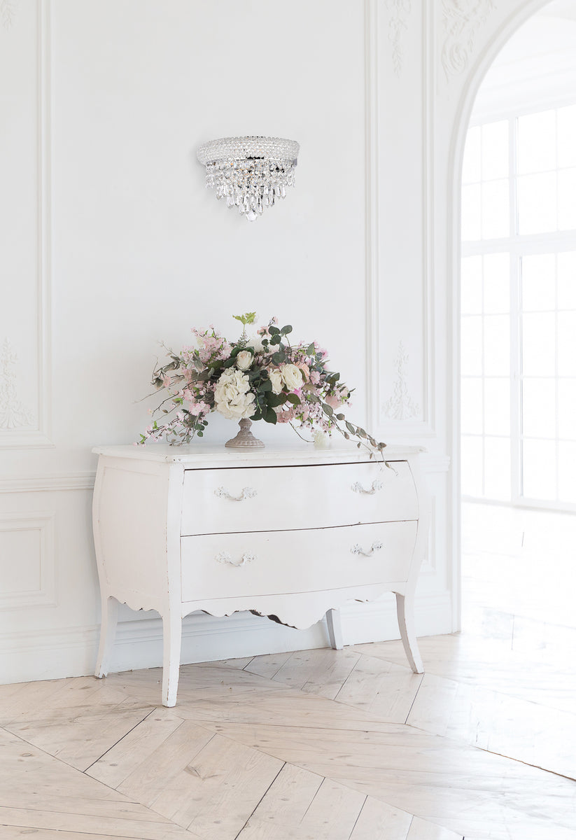 Primo 2 light Chrome Wall Sconce Clear Royal Cut Crystal