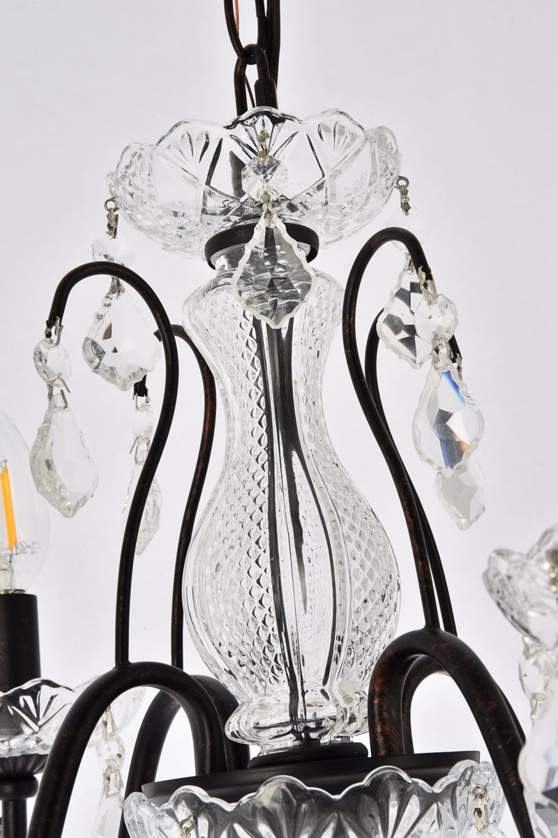 St. Francis 4 light Dark Bronze Pendant Clear Royal Cut Crystal