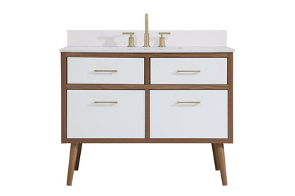 42 inch bathroom Vanity in White with Backsplash