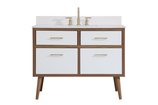 42 inch bathroom Vanity in White with Backsplash