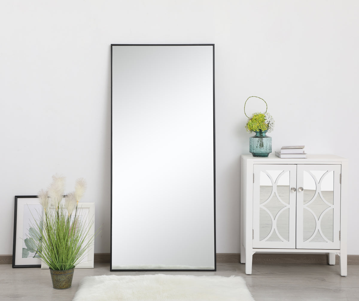 Metal frame rectangle mirror 30 inch in Black