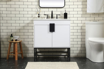 30 inch Single bathroom vanity in white