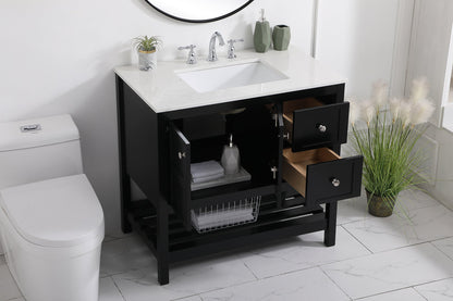 36 inch Single Bathroom Vanity in Black