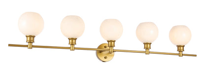 Collier 5 light Brass and Frosted white glass Wall sconce