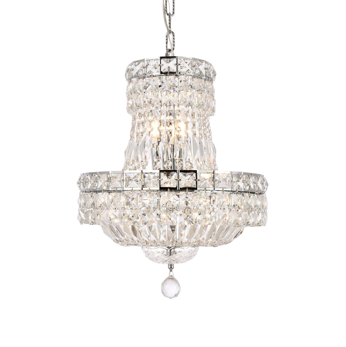 Tranquil 6 light Chrome Pendant Clear Royal Cut Crystal