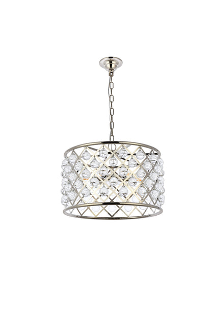 Madison 6 light polished nickel Pendant Clear Royal Cut Crystal