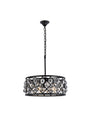 Madison 5 light Matte Black Chandelier Silver Shade (Grey) Royal Cut Crystal