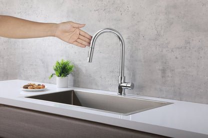 Luca Single Handle Pull Down Sprayer Kitchen Faucet with touch sensor in Chrome