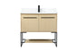 36 inch Single bathroom vanity in maple with backsplash