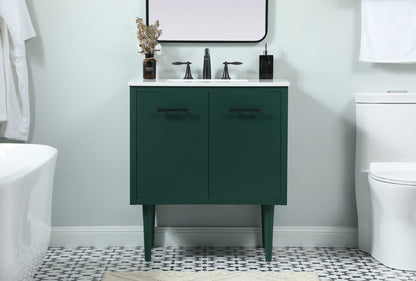 30 inch Single bathroom vanity in green