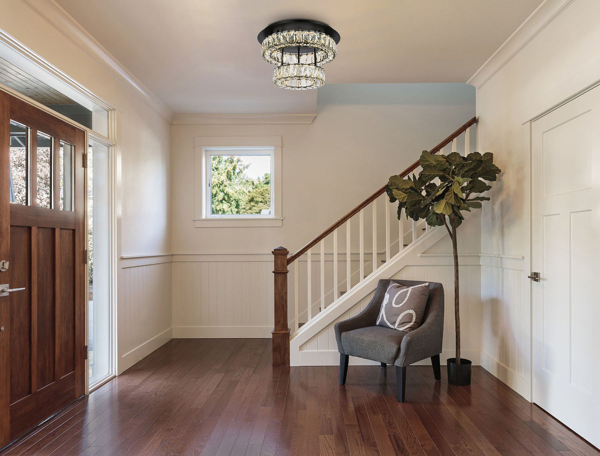 Monroe 18 inch LED double flush mount in black