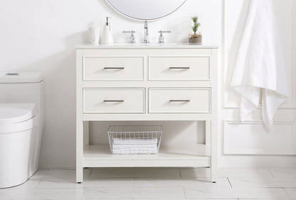 36 inch Single bathroom vanity in white