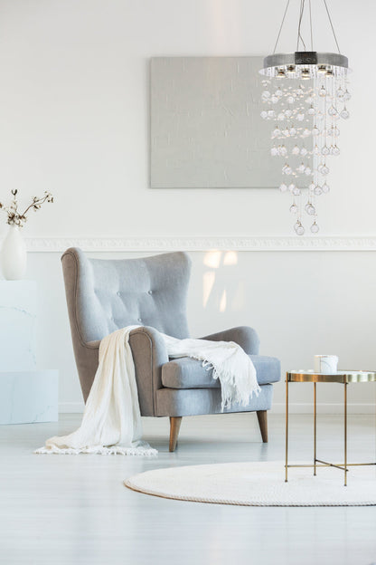 Galaxy 6 light Chrome Pendant Clear Royal Cut Crystal