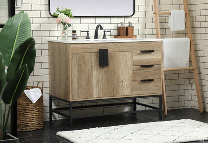 42 inch Single bathroom vanity in natural oak