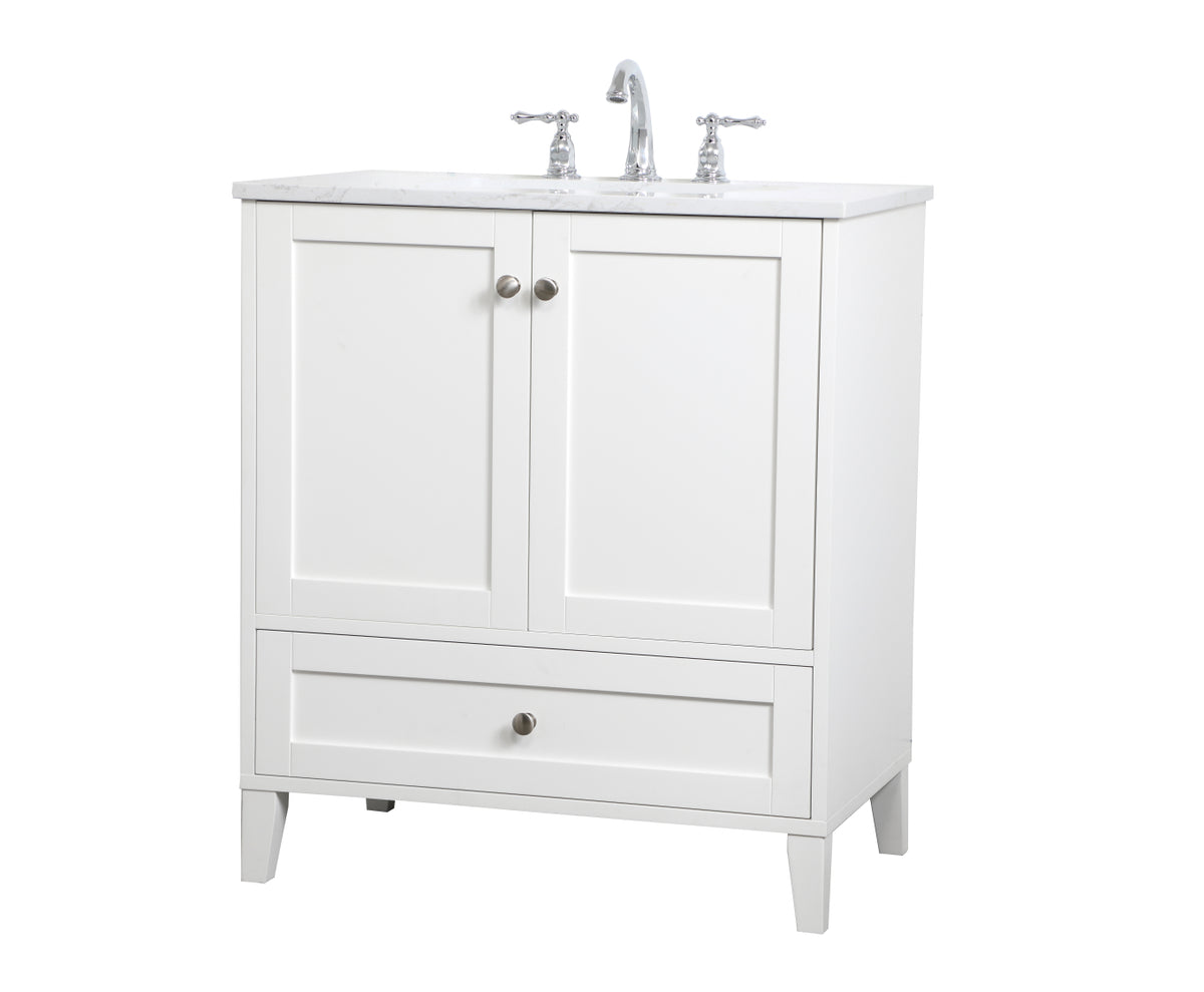 30 inch Single Bathroom Vanity in White