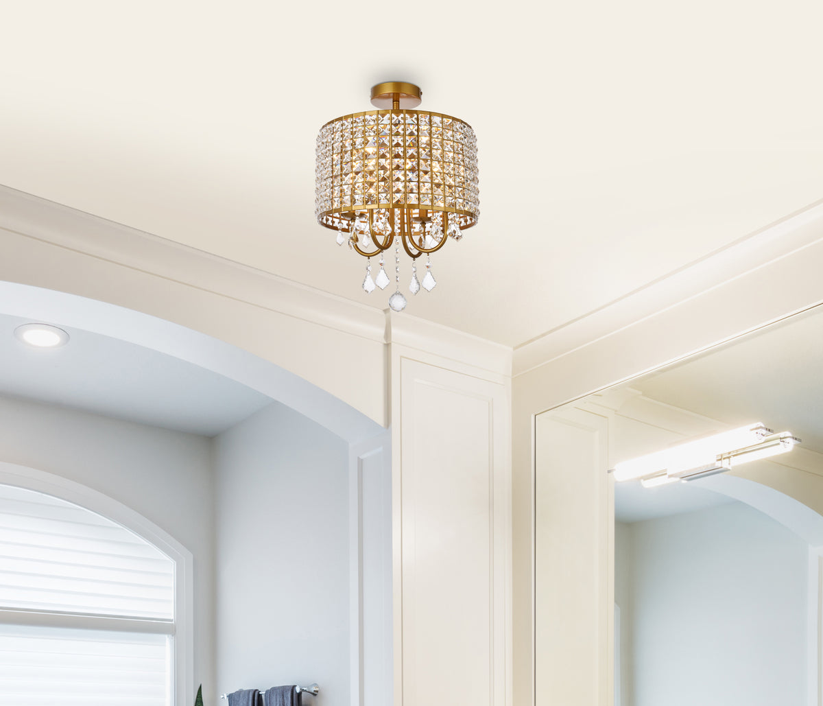 Elise 14 inch flush mount in brass