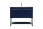 40 inch Single bathroom vanity in blue